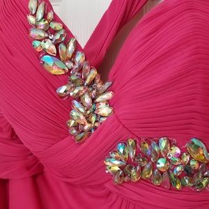 One shoulder Prom Dress, Formal, Hot Pink, Sz.10